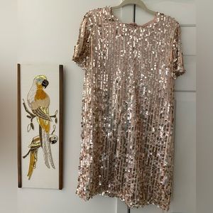 Gold Blush sequined dress by Love Riche